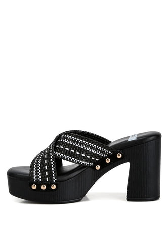 Finley Raffia High Block Heel Clogs clogs Finley Raffia High Block Heel Clogs clogs