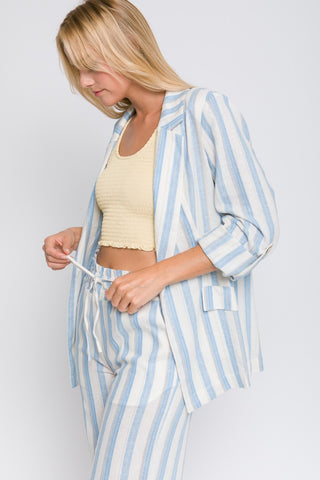 Love Tree Linen Woven Striped Blazer set Love Tree Linen Woven Striped Blazer set