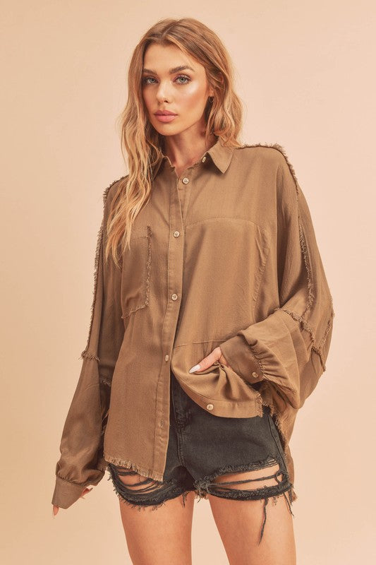 Oversized Shirt MOCHA S Shirt Oversized Shirt MOCHA S Shirt