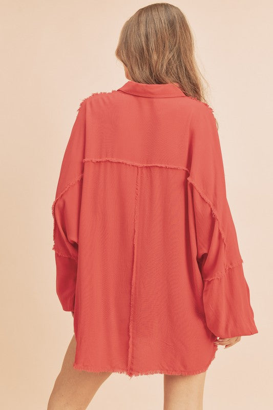 Oversized Shirt RADICAL RED S Shirt Oversized Shirt RADICAL RED S Shirt