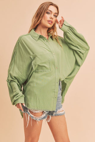 Oversized Shirt SAGE GREEN S Shirt Oversized Shirt SAGE GREEN S Shirt