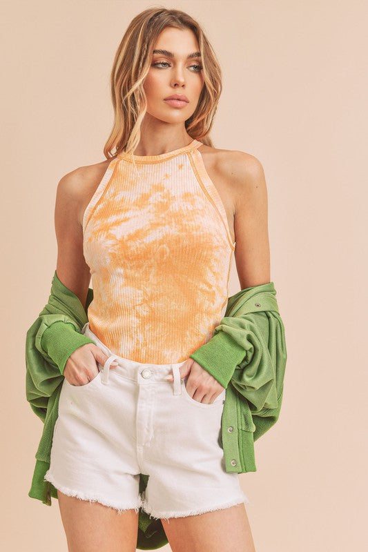 Edie Tie Dye Tank TANGERINE Tops Edie Tie Dye Tank TANGERINE Tops
