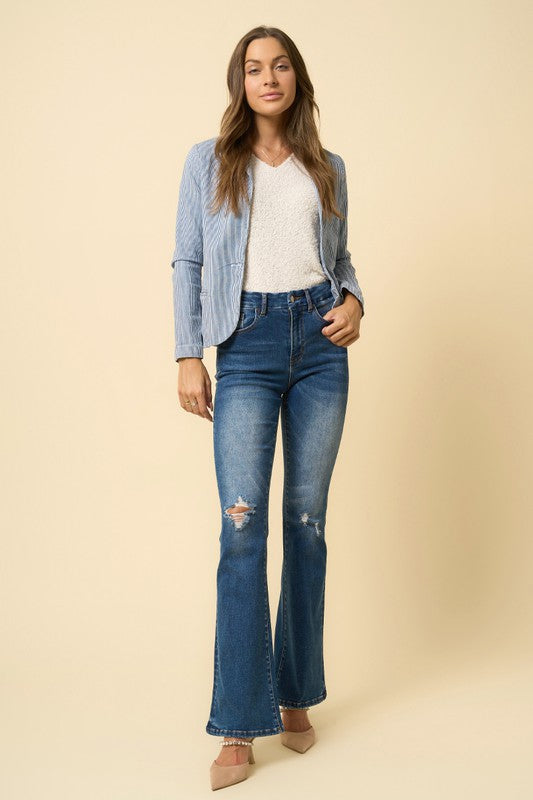 High Rise Flare Jeans DARK DENIM Jeans