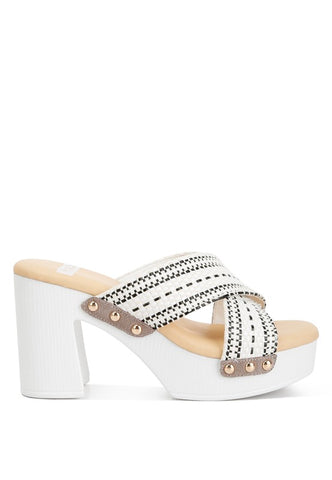Finley Raffia High Block Heel Clogs clogs Finley Raffia High Block Heel Clogs clogs