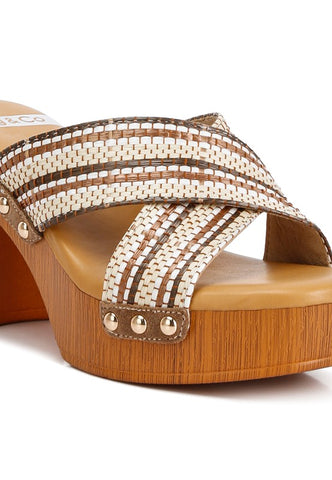 Finley Raffia High Block Heel Clogs clogs Finley Raffia High Block Heel Clogs clogs