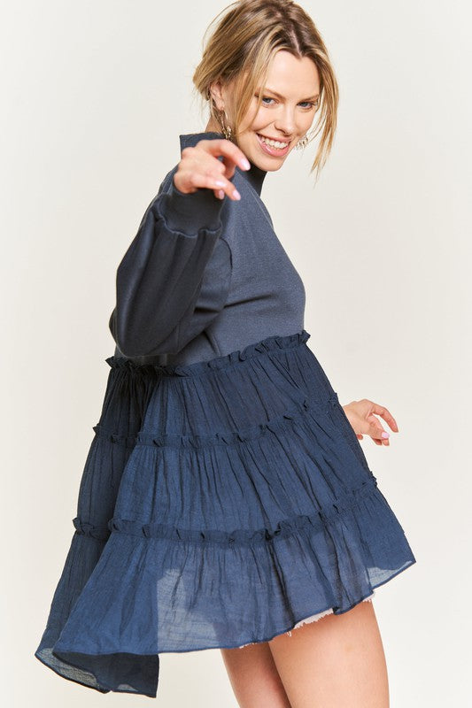 Mock Neck Ruffle Tunic Top Mock Neck Ruffle Tunic Top