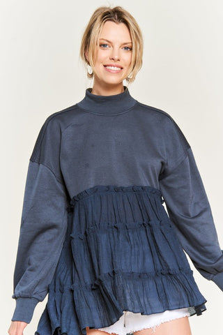 Mock Neck Ruffle Tunic Top Mock Neck Ruffle Tunic Top