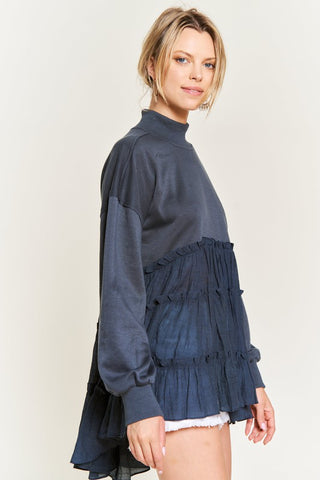 Mock Neck Ruffle Tunic Top Mock Neck Ruffle Tunic Top