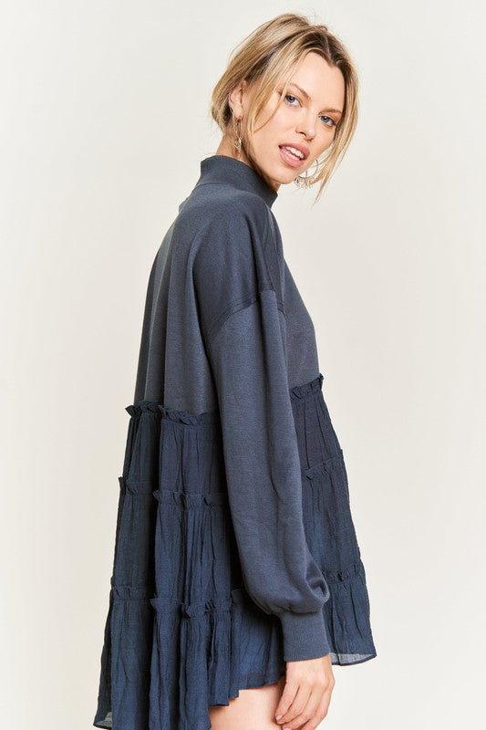 Mock Neck Ruffle Tunic Top Mock Neck Ruffle Tunic Top