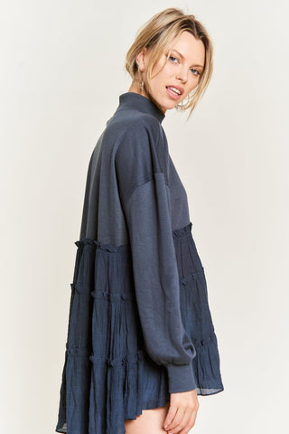 Mock Neck Ruffle Tunic Top Mock Neck Ruffle Tunic Top