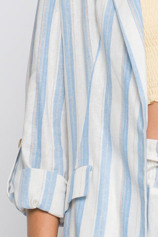 Love Tree Linen Woven Striped Blazer set Love Tree Linen Woven Striped Blazer set