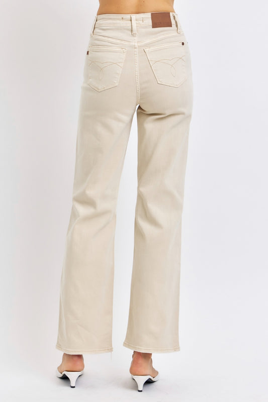 Judy Blue Full Size High Waist Distressed Wide Leg Jeans Jeans