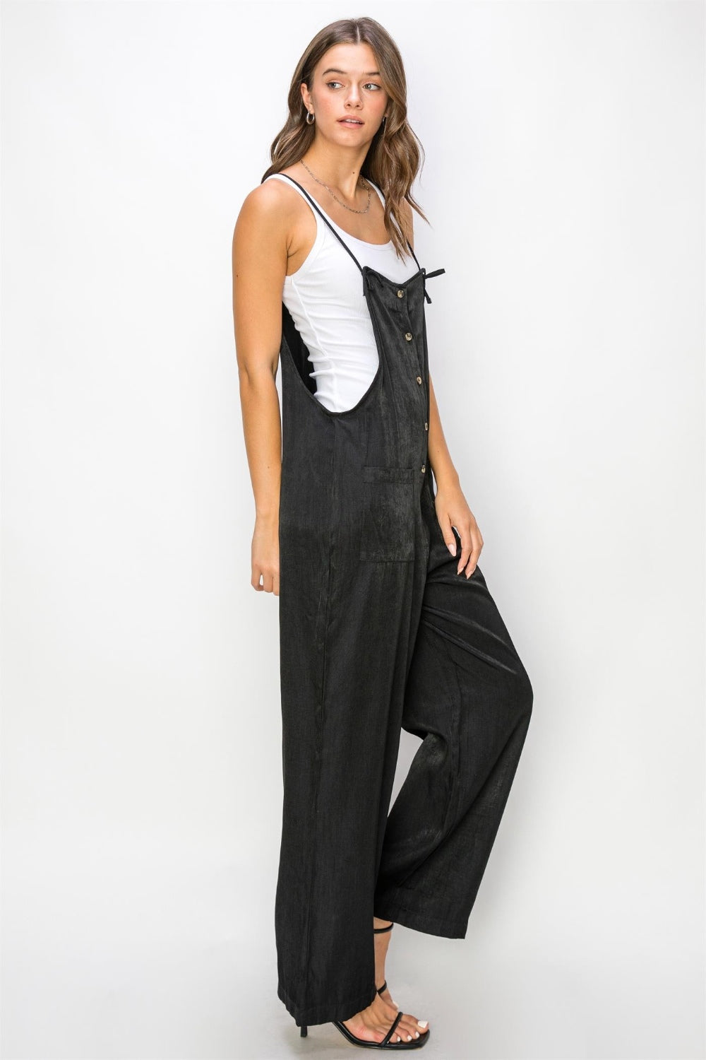 HYFVE Half Button Sleeveless Straight Jumpsuit jummpsuit HYFVE Half Button Sleeveless Straight Jumpsuit jummpsuit