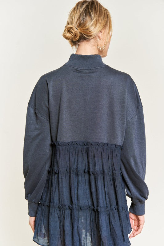 Mock Neck Ruffle Tunic Top Mock Neck Ruffle Tunic Top