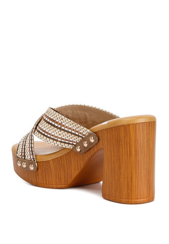 Finley Raffia High Block Heel Clogs clogs Finley Raffia High Block Heel Clogs clogs