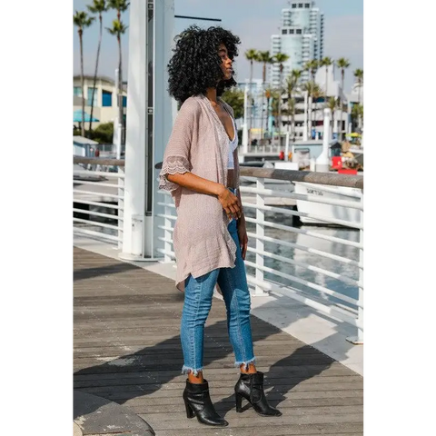 Scallop Lace Trim Kimono Scallop Lace Trim Kimono
