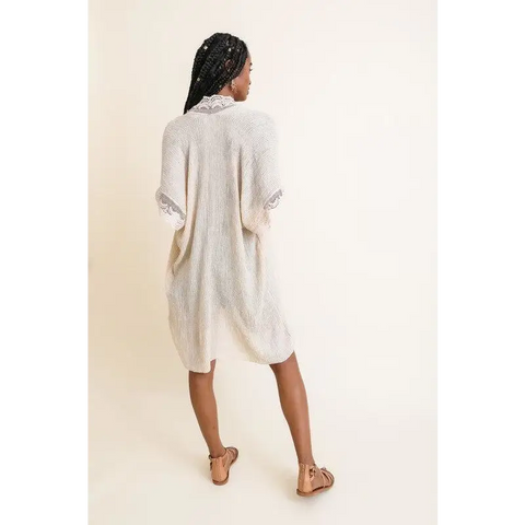 Scallop Lace Trim Kimono Scallop Lace Trim Kimono