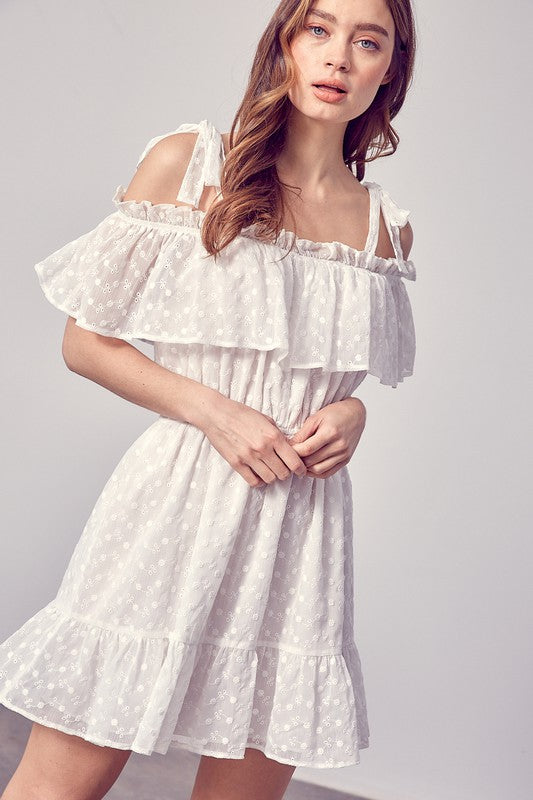 Cold Shoulder Ruffle Dress Dress