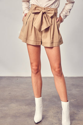 Front Self Tie Shorts Shorts