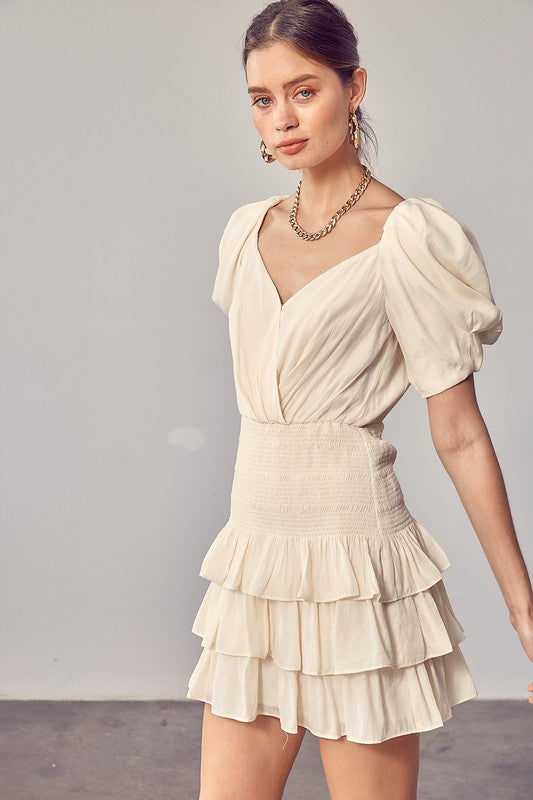 Puff Sleeves Ruffle Dress Dress