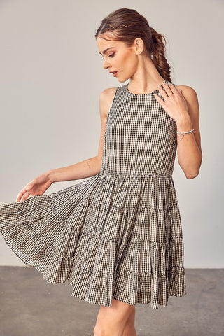 Gingham Tiered Dress Dress