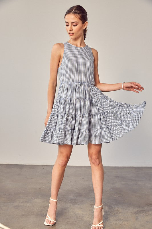 Gingham Tiered Dress Dress