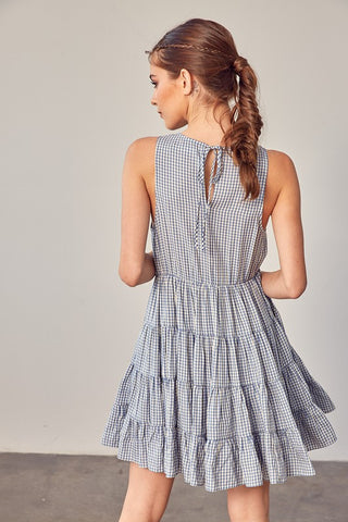 Gingham Tiered Dress Dress