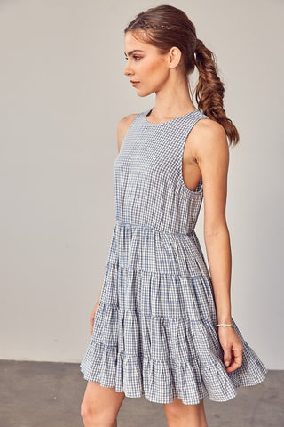 Gingham Tiered Dress Dress