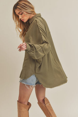 Oversized Shirt OLIVE Shirt