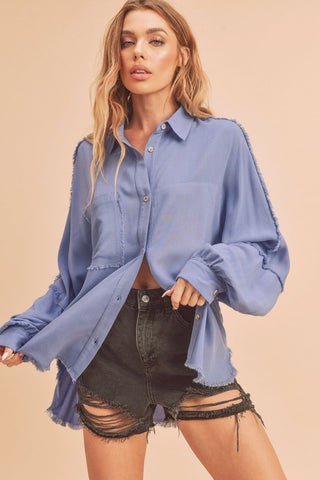 Oversized Shirt DENIM BLUE S Shirt