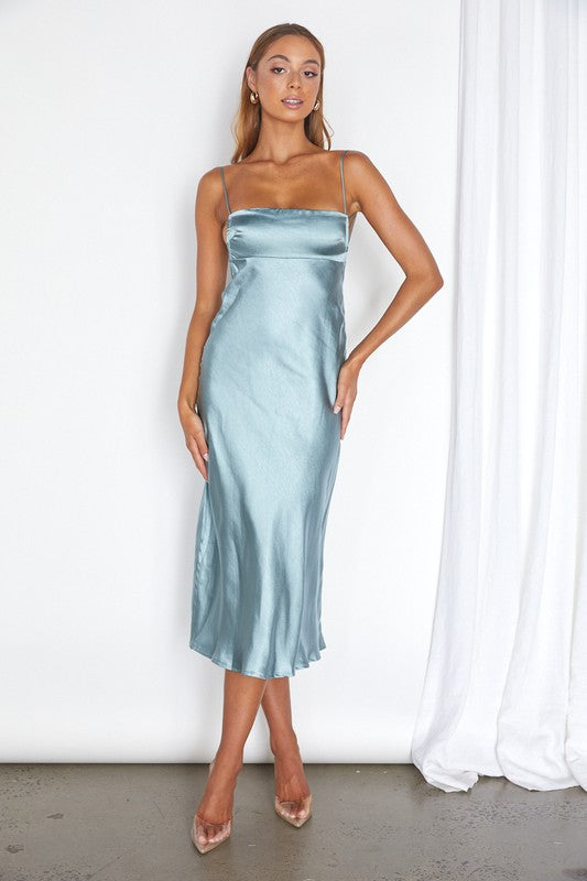 Satin Cami Midi Dress Dresses