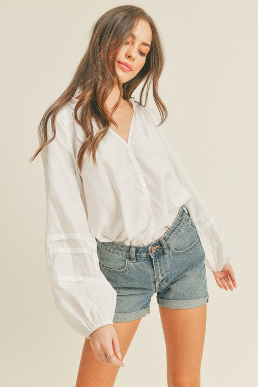 Button Top WHITE Top