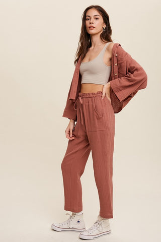 Long Sleeve Button Down and Long Pants Sets Set