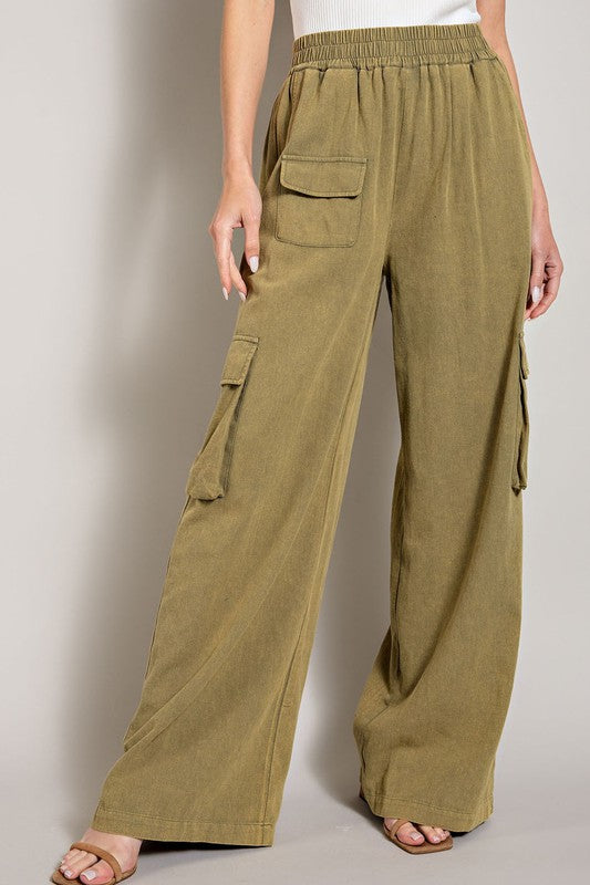Mineral Washed Cargo Pants OLIVE Pants