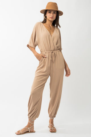 Dolman Sleeve Surplice Jumpsuit Jumpsuits and Rompers