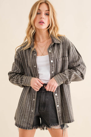 Sparkle Stone Stripe Denim Jacket Jacket