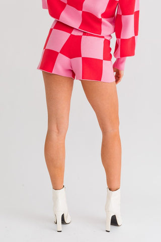 CHECKERED SWEATER SHORTS Shorts