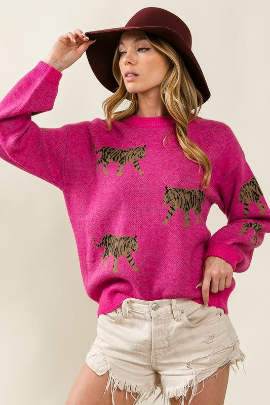 Tiger Pattern Sweater Sweater