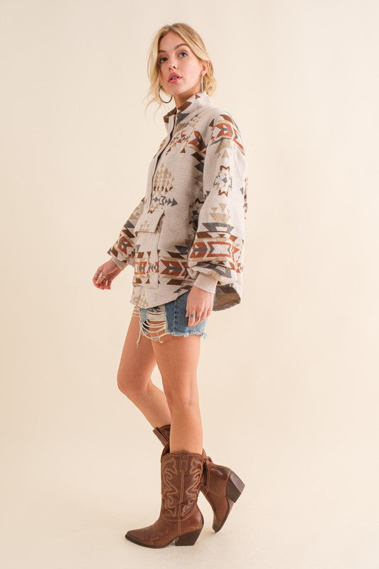 Geometric Print Western Pullover sweatshirt