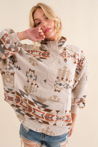 Geometric Print Western Pullover sweatshirt