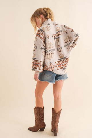 Geometric Print Western Pullover sweatshirt