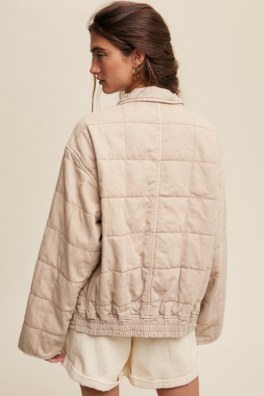 Quilted Denim Jacket Jacket