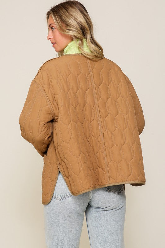 Quilted Puffer Jacket with Pockets Jacket