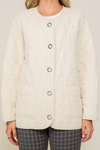 Quilted Puffer Jacket with Pockets Jacket