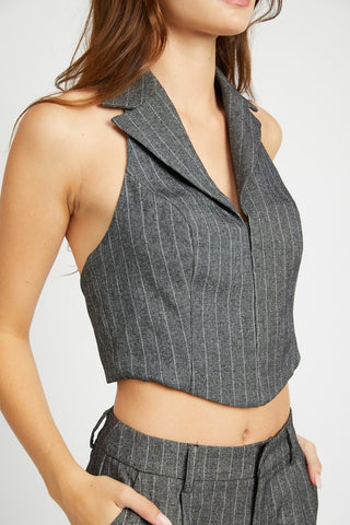 Halter Neck Top with open Back Tops