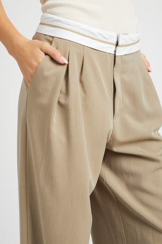 Reverse waist band tailored pants Pants