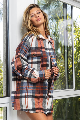 Textured Shirts With Big Checkered Point Shirt