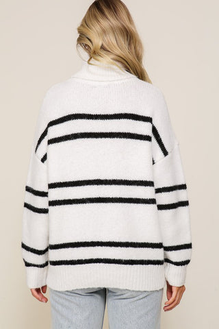 Turtle Neck Pinstripe Sweater Sweater