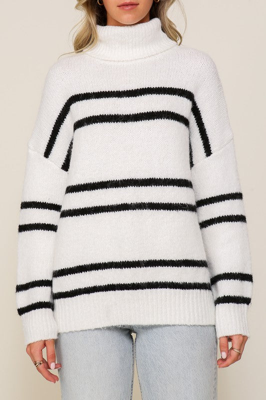 Turtle Neck Pinstripe Sweater Sweater