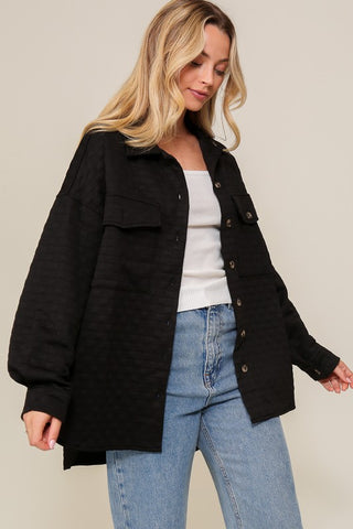 Long Sleeve Quilted Button Down Jacket jacket